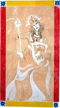 A Imperatriz - gravura de Carola Trimano em xilo e ponta seca.