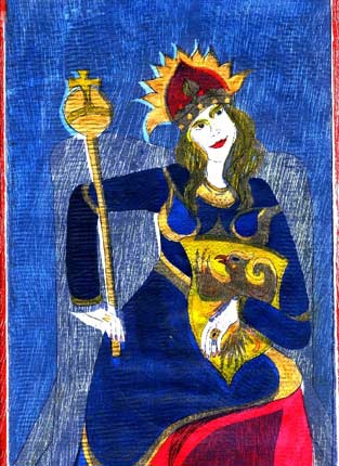 A Imperatriz - gravura de Carola Trimano com tcnica mista.