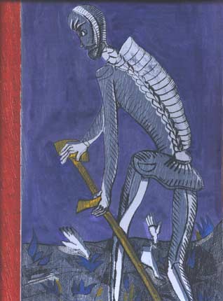 A Morte - gravura de Carola Trimano com tcnica mista.