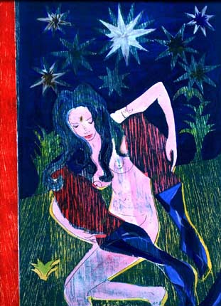 A Estrela - gravura de Carola Trimano com tcnica mista.