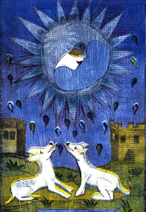 A Lua - gravura de Carola Trimano com tcnica mista.