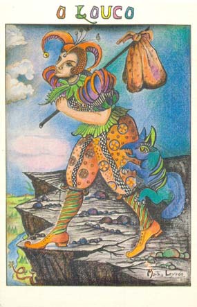 O Louco, no Tarot Namur, desenhado por Martha Leyrós