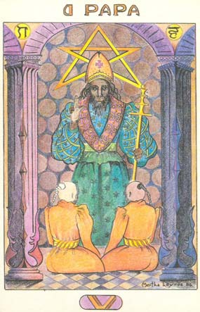 5. O Papa, no Tarot Namur, desenhado por Martha Leyrs