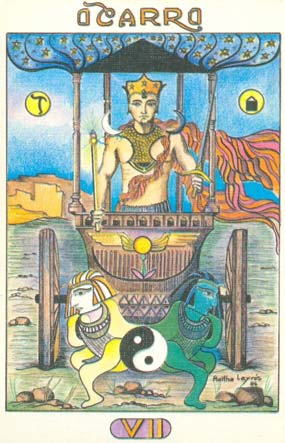 7. O Carro, no Tarot Namur, desenhado por Martha Leyrs