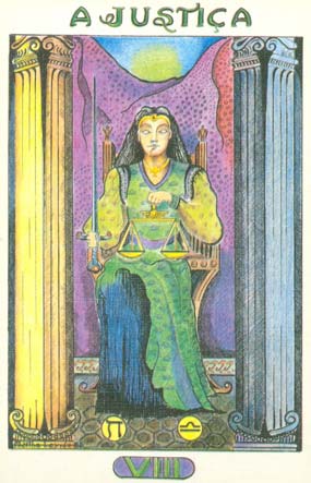 8. A Justia, no Tarot Namur, desenhado por Martha Leyrs