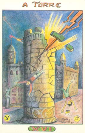 16. A Torre, no Tarot Namur, desenhado por Martha Leyrós