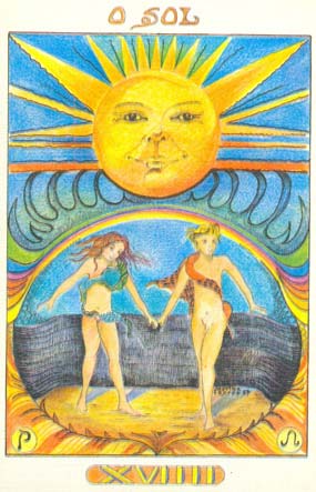 19. O Sol, no Tarot Namur, desenhado por Martha Leyrós