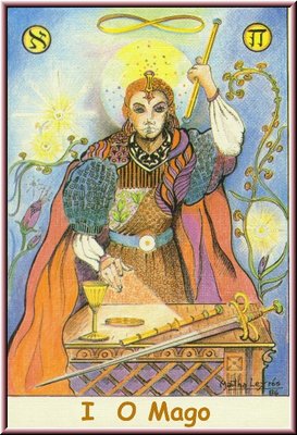 1. O Mago, no Tarot Namur, desenhado por Martha Leyrs