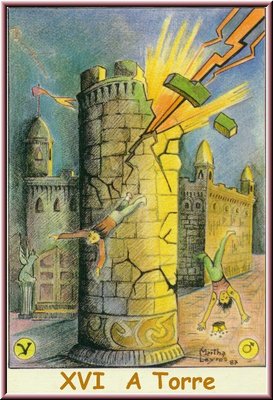 16. A Torre, no Tarot Namur, desenhado por Martha Leyrs