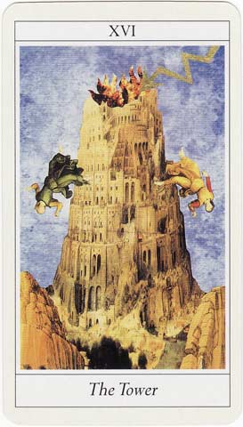 A Casa de Deus ou Torre no Lovers Tarot de Jane Lyle