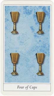 Quatro de Copas no Lovers Tarot de Jane Lyle