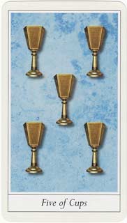 Cinco de Copas no Lovers Tarot de Jane Lyle