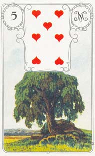 5. A Árvore (ou Sete de Copas) no baralho Petit Lenormand ou Baralho "Cigano" 