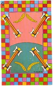 Quatro de Paus no Tarot de Domenico Balbi