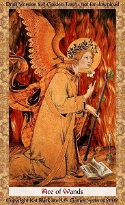 O s de Ouros no Golden Tarot de Kat Black