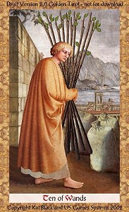 Dez de Paus no Golden Tarot de Kat Black