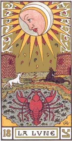 18. A Lua - La Lune no Tarot de Oswald Wirth 