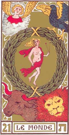 21. O Mundo - Le Mond no Tarot de Oswald Wirthe