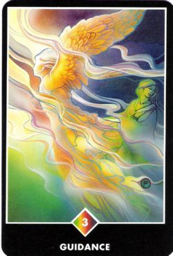 Guia ou Condutor (Trs de Ouros) no Osho Tarot de Ma Deva Padma