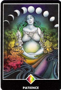 Pacincia (Sete de Ouros) no Osho Tarot de Ma Deva Padma