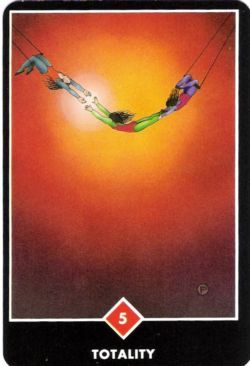 Totalidade (Cinco de Paus) no Osho Tarot de Ma Deva Padma