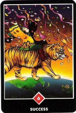 Sucesso (Seis de Paus) no Osho Tarot de Ma Deva Padma