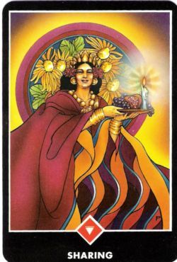 Partilha (Rainha de Paus) no Osho Tarot de Ma Deva Padma