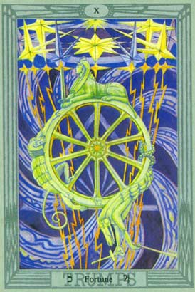 A Roda da Fortuna no Thoth Tarot de Crowley e Frieda Harris
