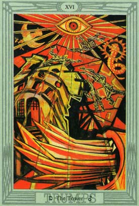 A Torre no Thoth Tarot de Crowley e Frieda Harris