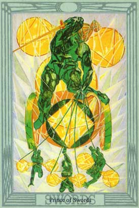 Prncipe de Espadas (Cavaleiro) no Thoth Tarot de Crowley-Harris