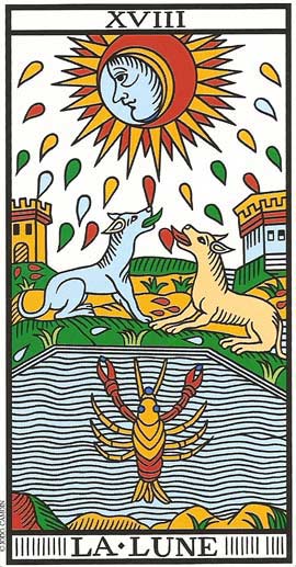 A Lua no Tarot de Marseille restaurado por Jodorowsky e Camoin