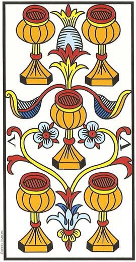 Cinco de Copas no Tarot de Marseille restaurado por Jodorowsky e Camoin