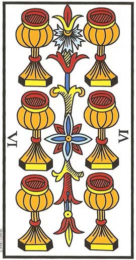 SEis de Copas no Tarot de Marseille restaurado por Jodorowsky e Camoin