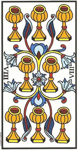 Oito de Copas no Tarot de Marseille restaurado por Jodorowsky e Camoin