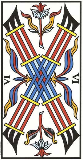 Seis de Paus no Tarot de Marseille restaurado por Jodorowsky e Camoin