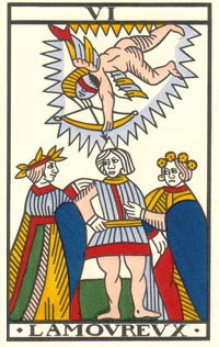 O Namorado no Tarot de Jean Noblet restaurado por Jean-Claude Flornoy