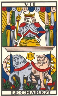 O Carro no Tarot de Jean Noblet restaurado por Jean-Claude Flornoy