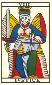 A Justia no Tarot de Jean Noblet restaurado por Jean-Claude Flornoy