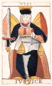 8. A Justiça no Tarot de Jean Noblet, 1650