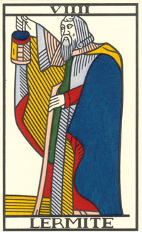 O Eremita no Tarot de Jean Noblet restaurado por Jean-Claude Flornoy