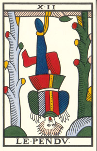 O Pendurado no Tarot de Jean Noblet restaurado por Jean-Claude Flornoy
