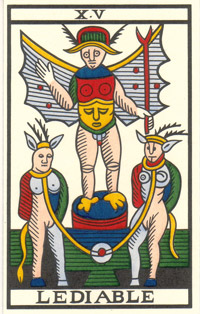 O Diabo no Tarot de Jean Noblet restaurado por Jean-Claude Flornoy