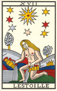 A Estrela no Tarot de Jean Noblet restaurado por Jean-Claude Flornoy