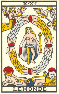 O Mundo no Tarot de Jean Noblet restaurado por Jean-Claude Flornoy