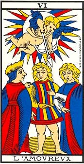 Os Enamorados no Tarot de Marseille - Grimaud