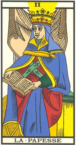 A Papisa no Tarot de Marseille restaurado por Kris Hadar