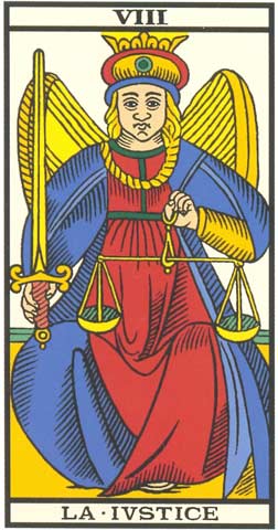 A Justia no Tarot de Marseille restaurado por Kris Hadar