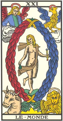 O Mundo no Tarot de Marseille restaurado por Kris Hadar