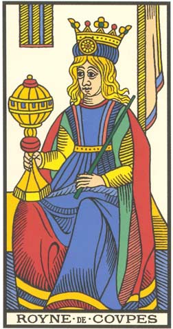 Rainha de Copas no Tarot de Marseille restaurado por Kris Hadar