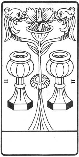 Dois de Copas, gravura do Tar de Marselha-Pensamento